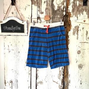 Mini boden terry cloth striped shorts blue grey